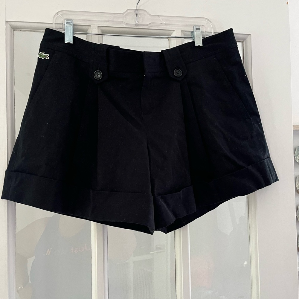 Lacoste Black High Waist Tailored Shorts